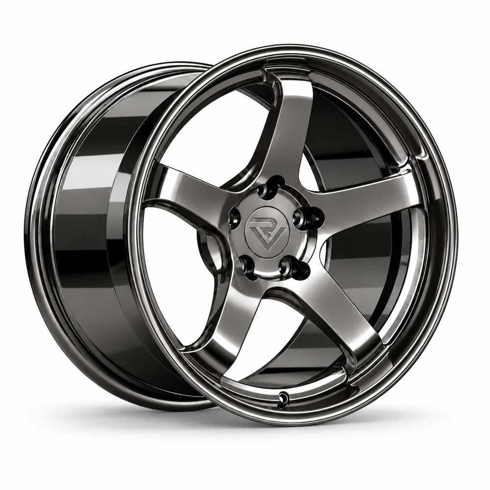 Ryvik five-spoke wheel in Black Chrome