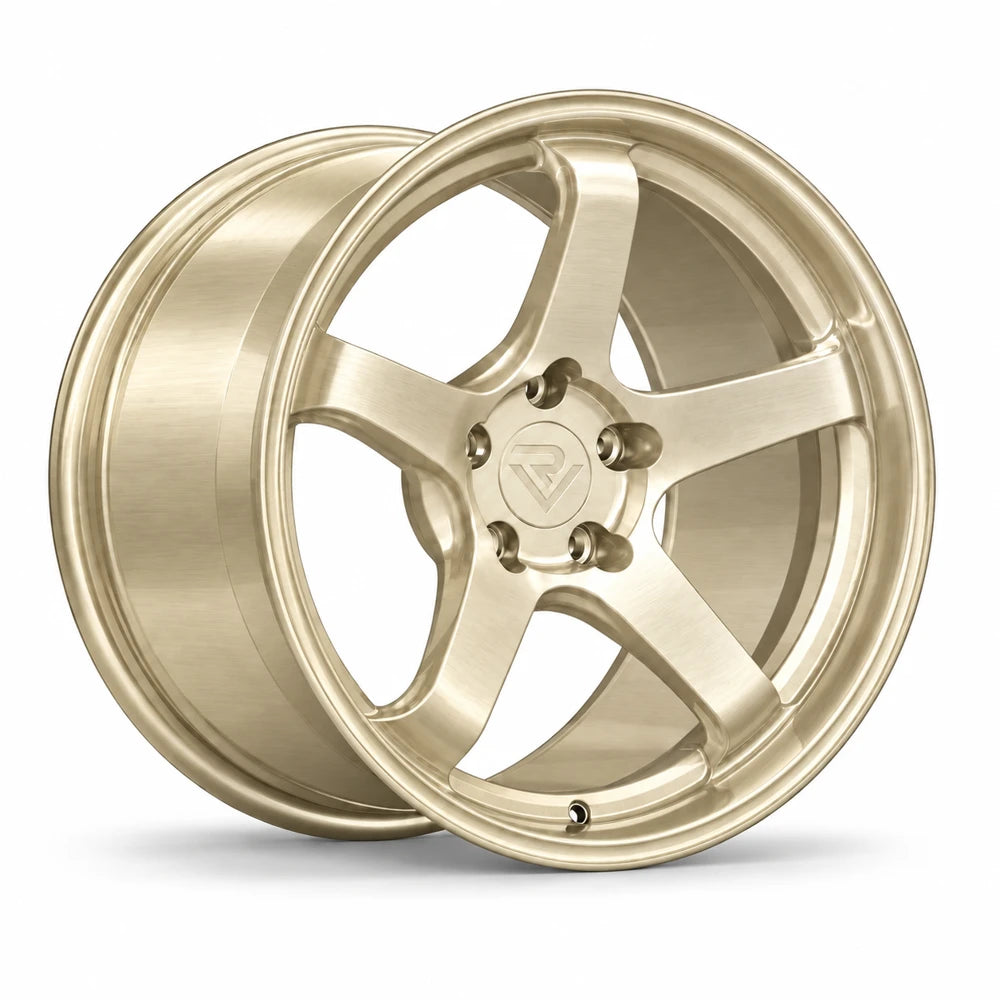 Ryvik five-spoke wheel in Brushed Champagne