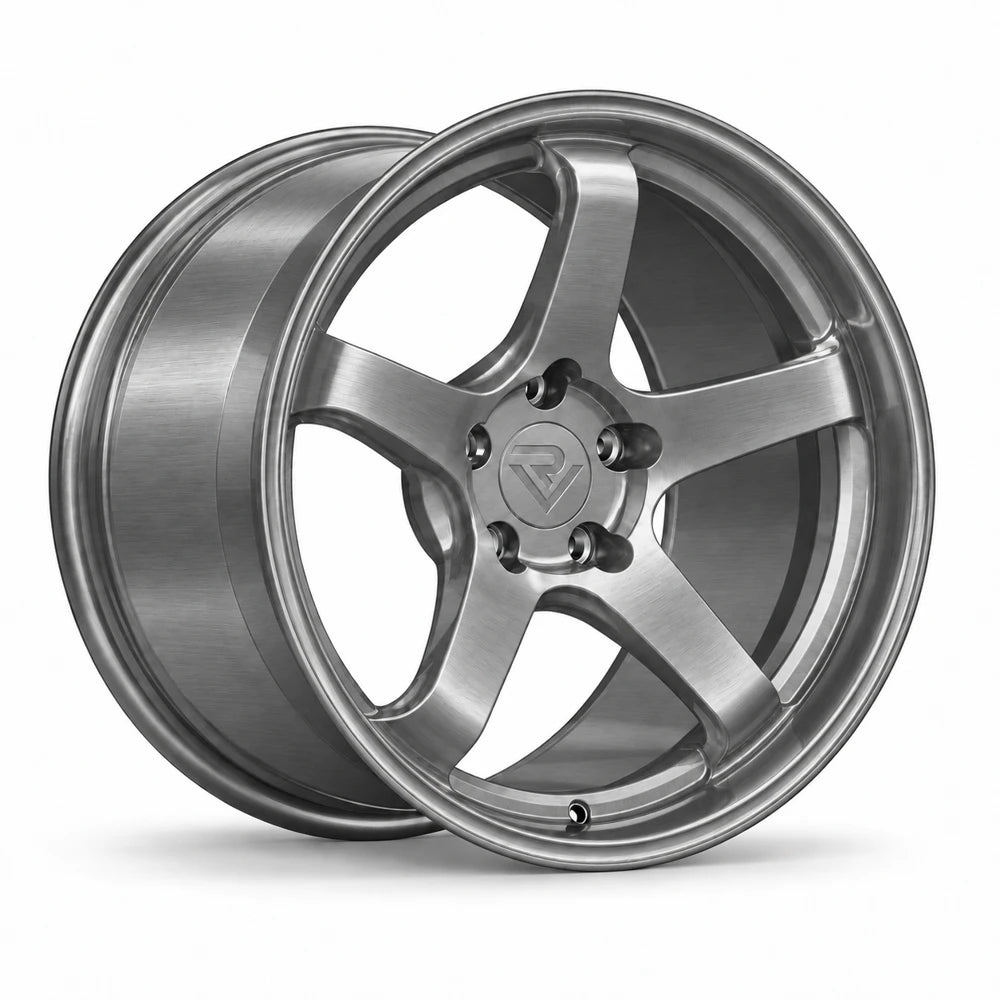 Ryvik five-spoke wheel in Brushed Gunmetal