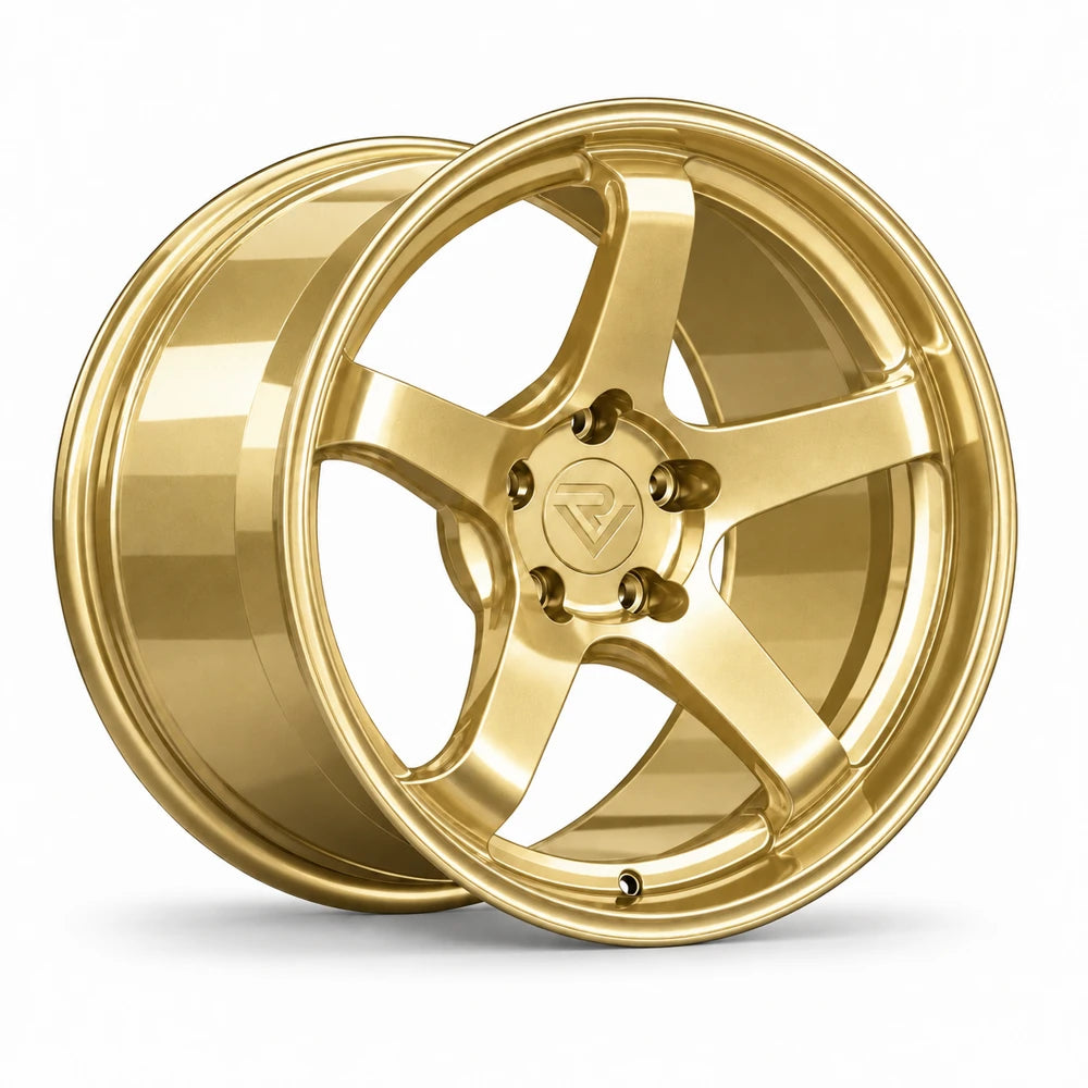 Ryvik five-spoke wheel in Gloss Metallic Gold