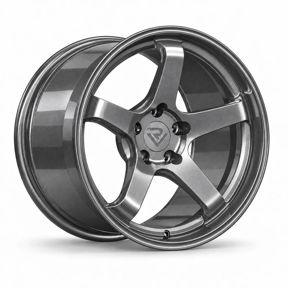 Ryvik five-spoke wheel in Gloss Metallic Gunmetal