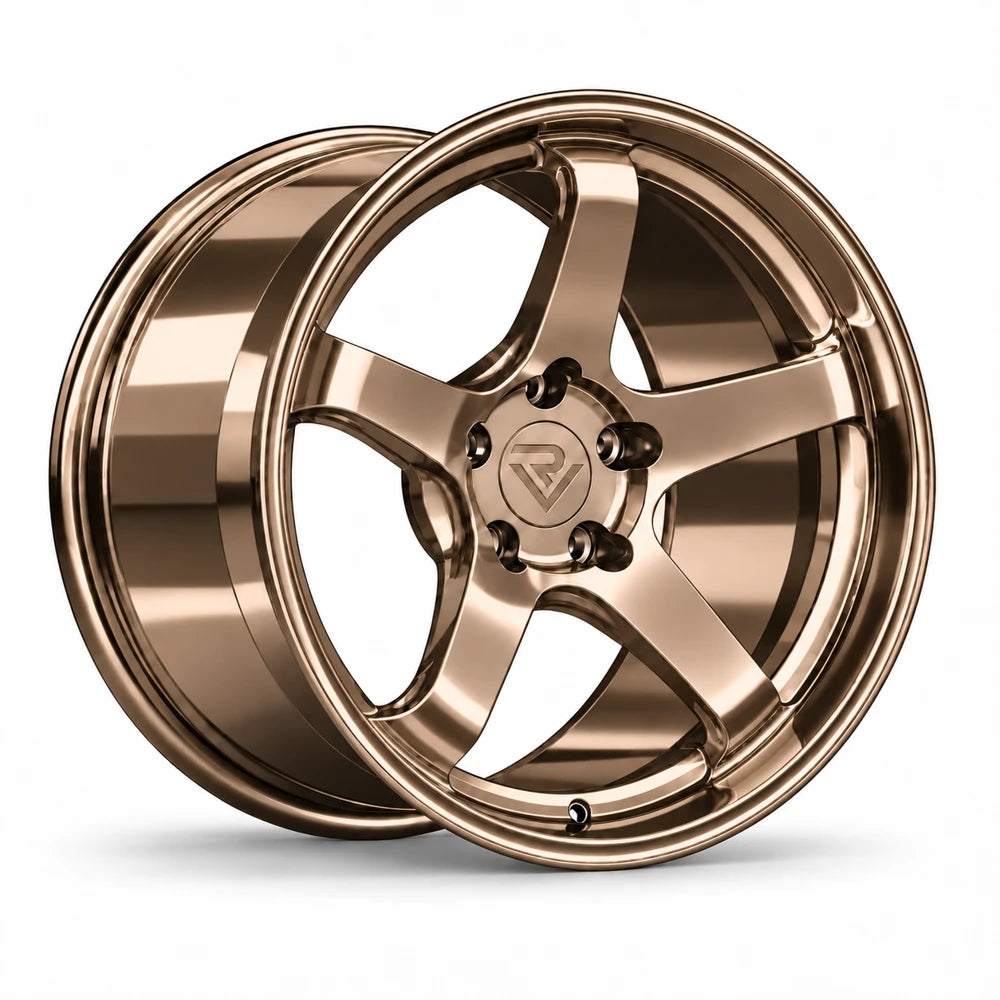 Ryvik five-spoke wheel in Polished Bronze