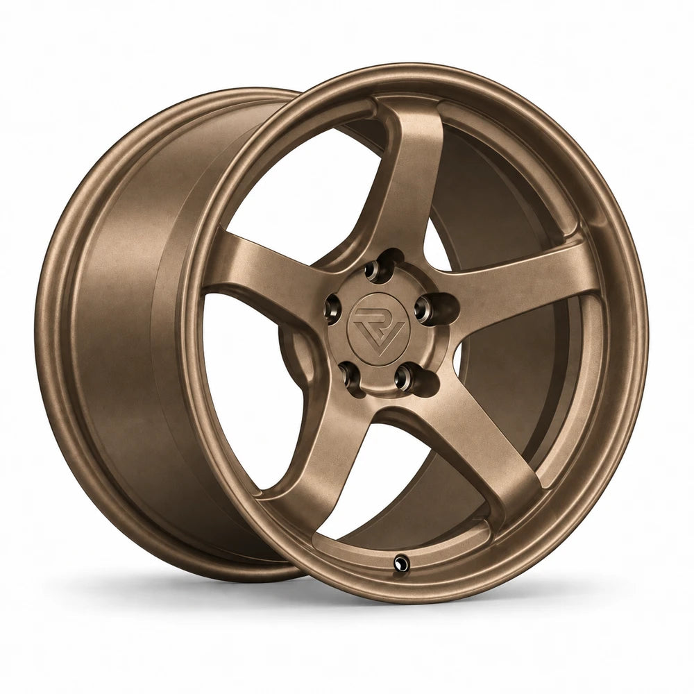 Ryvik five-spoke wheel in Satin Metallic Bronze