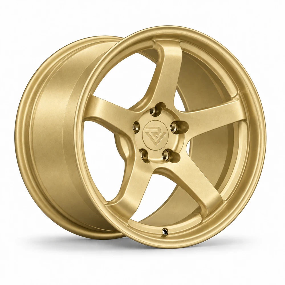 Ryvik five-spoke wheel in Satin Metallic Gold