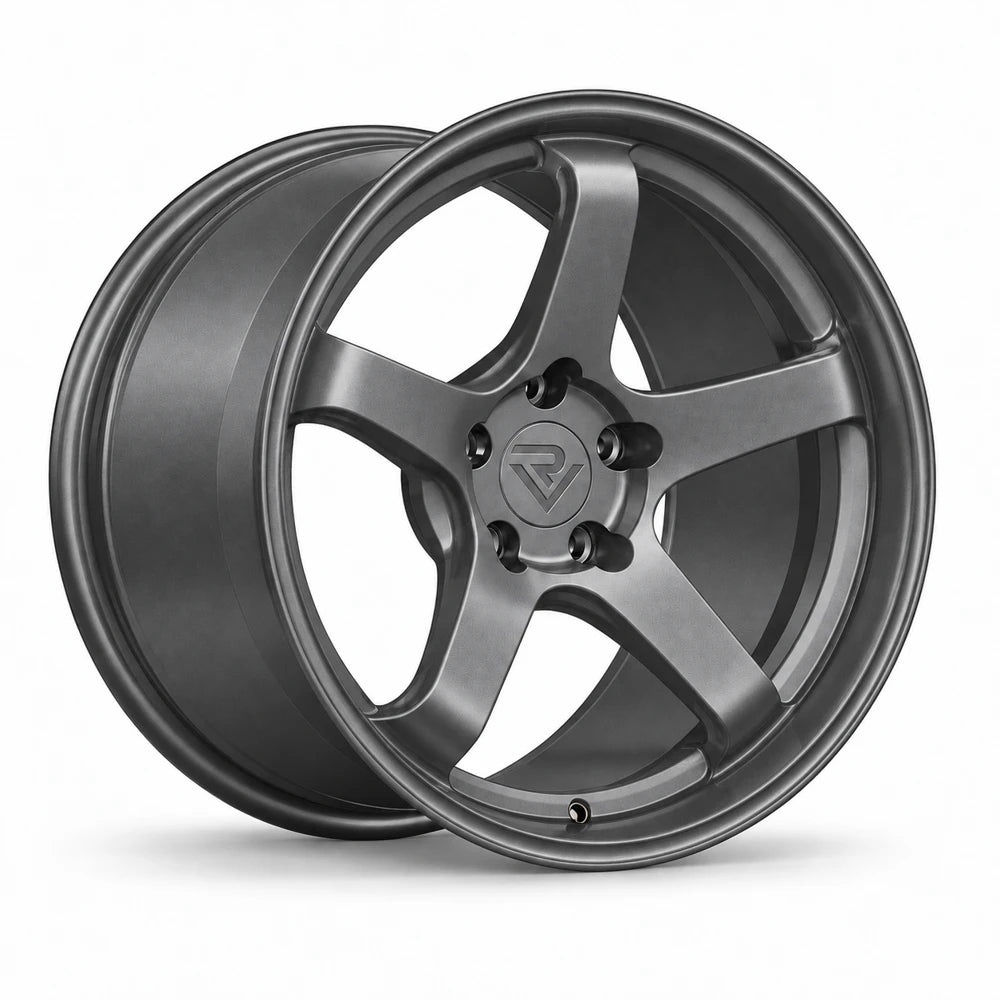 Ryvik five-spoke wheel in Satin Metallic Gunmetal
