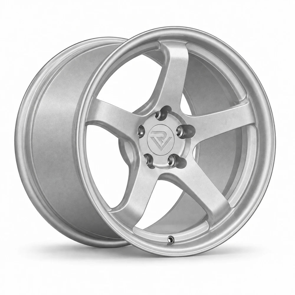 Ryvik five-spoke wheel in Satin Metallic Silver