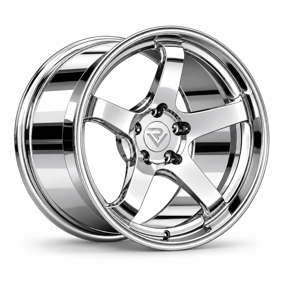 Ryvik five-spoke wheel in Triple Chrome